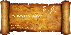 Palkovits Jónás névjegykártya